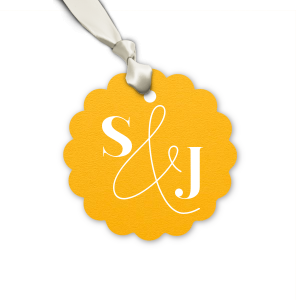 Personalize your party favors or gifts with the Bold Initials Petal Gift Tag! Create custom tags featuring your initials in a wide variety of colors and finishes.