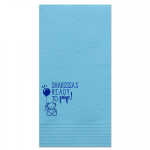 Our custom French Blue Cocktail Napkin with Shiny Royal Blue Foil has a Teddy with Balloon graphic and is good for use in Baby Shower, Kid Birthday, Birthday themed parties and will look fabulous with your unique touch. Your guests will agree!