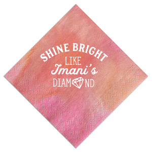 Our beautiful custom Watercolor Hibiscus Cocktail Napkin with Matte White Foil has a Diamond graphic and is good for use in Wedding, Bridal Shower themed parties and will look fabulous with your unique touch. Your guests will agree!