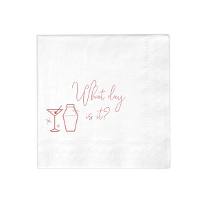 Our custom Crystal White Cocktail Napkin with Shiny Rose Quartz Foil has a Martini and Shaker graphic and is good for use in Drinks themed parties and will impress guests like no other. Make this party unforgettable.