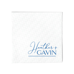 Our custom Woven Powder Blue Woven Cocktail Napkin with Matte Royal Blue Foil are a must-have for your next event—whatever the celebration!