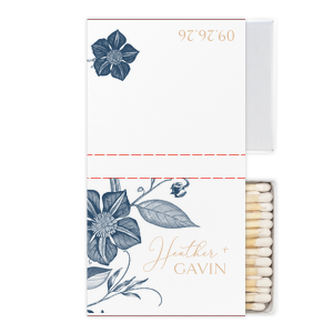 ForYourParty's elegant White Riviera Custom Photo Matchbox with Matte Kraft/Latte Ink Digital Print Colors can be personalized to match your party's exact theme and tempo.