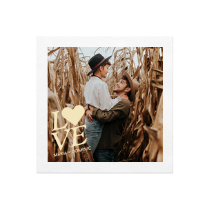 ForYourParty's personalized White Borderless Custom Photo Cocktail Napkin with Matte White Ink Digital Print Colors has a Solid Heart graphic and is good for use in Wedding, Hearts, Anniversary themed parties and will give your party the personalized touch every host desires.