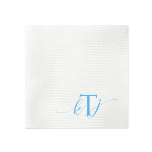 ForYourParty's personalized Crosshatch Stone Statement Cocktail Napkin with Matte Azure Foil will give your party the personalized touch every host desires.