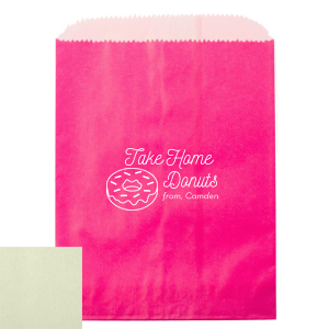 Sweeten the farewell with the Take Home Donut Bag adorned with a delightful sprinkled donut. 'Take Home Donuts' beckons guests to savor the sweetness post-party, while a custom note adds a sprinkle of gratitude from the host.