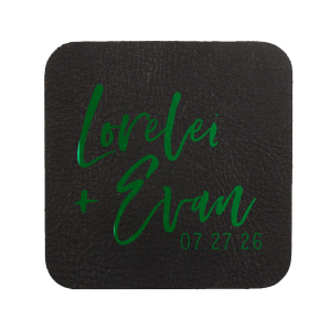 ForYourParty's chic Eggshell Square Coaster with Shiny Leaf Foil will make your guests swoon. Personalize your party's theme today.