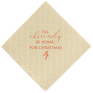 The ever-popular Ivory Cocktail Napkin with Shiny Poppy Foil has a Candy Cane graphic and is good for use in Christmas themed parties and can be customized to complement every last detail of your party.