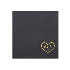 The Carved Heart Napkin features a textured backdrop with a simple outlined heart and centered initials for a romantic touch. Choose it to add a meaningful, personalized detail to your table. Tailor-made for weddings or anniversaries.