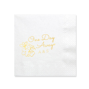 ForYourParty's personalized Woven White Woven Cocktail Napkin with Shiny 18 Kt Gold Foil will add that special attention to detail that cannot be overlooked.