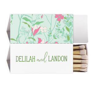 Personalized White Classic Custom Photo Matchbox with Matte Moss Green Ink Digital Print Colors will look fabulous with your unique touch. Your guests will agree!