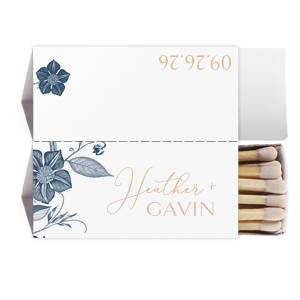 ForYourParty's elegant White Riviera Custom Photo Matchbox with Matte Kraft/Latte Ink Digital Print Colors can be personalized to match your party's exact theme and tempo.