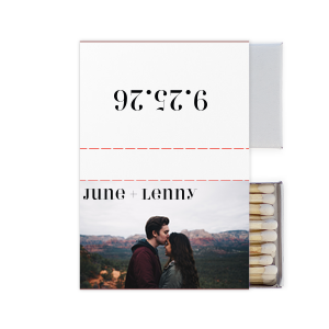 This Classic Couple Custom Photo Match showcases a full image paired with clean typography of the couple’s names and special date on the reverse for a modern, personal touch. Add it to your event to create a meaningful keepsake guests will actually use and remember. Perfect for weddings or engagements!
