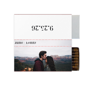 This Classic Couple Custom Photo Match showcases a full image paired with clean typography of the couple’s names and special date on the reverse for a modern, personal touch. Add it to your event to create a meaningful keepsake guests will actually use and remember. Perfect for weddings or engagements!