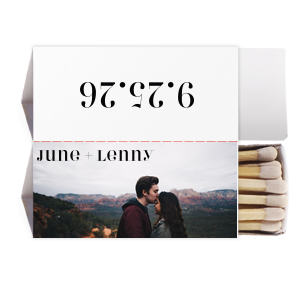 Our beautiful custom White Classic Custom Photo Matchbox with Matte Black Ink Digital Print Colors are a must-have for your next event—whatever the celebration!