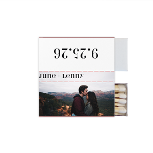 This Classic Couple Custom Photo Match showcases a full image paired with clean typography of the couple’s names and special date on the reverse for a modern, personal touch. Add it to your event to create a meaningful keepsake guests will actually use and remember. Perfect for weddings or engagements!