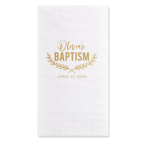 Custom Crystal White Cocktail Napkin with Satin 18 Kt. Gold Foil has a Branch Frame 2 graphic and is good for use in Floral, Frames, Wedding themed parties and can't be beat. Showcase your style in every detail of your party's theme!