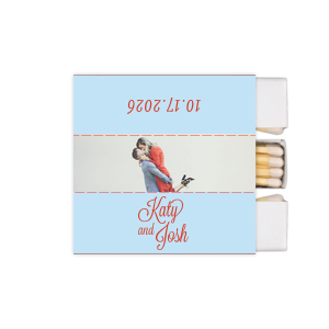 Capture love’s spark with the Love Snapshot Photo Matchbox. It features the couple’s names in a fun, flirty script on the front. The back displays a playful photo of the couple, radiating their shared joy. The celebration date adorns the side, making this matchbox a memorable keepsake of their special day. This design invites couples to choose a beloved photo to personalize their own matchbox, adding a unique and intimate touch to their wedding celebration.