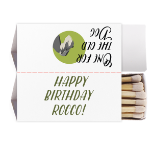 Our personalized White Classic Custom Photo Matchbox with Matte Black Ink Digital Print Colors and Matte Army Green Ink Digital Print Colors can be customized to complement every last detail of your party.