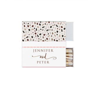 Our beautiful custom White Mini Custom Photo Matchbox with Matte Chocolate Ink Digital Print Colors and Matte Slate Gray Ink Digital Print Colors will add that special attention to detail that cannot be overlooked.