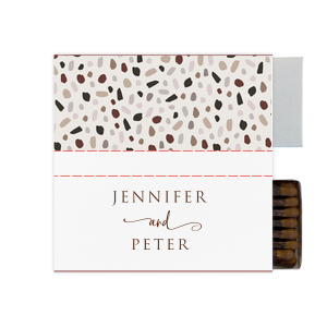 Our beautiful custom White Mini Custom Photo Matchbox with Matte Chocolate Ink Digital Print Colors and Matte Slate Gray Ink Digital Print Colors will add that special attention to detail that cannot be overlooked.