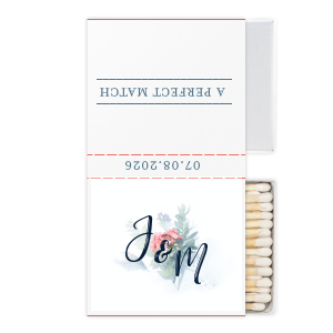 Our custom White Square Custom Photo Matchbox with Matte Stone Blue Ink Digital Print Colors and Matte Navy Ink Digital Print Colors are a must-have for your next event—whatever the celebration!