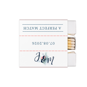 Our custom White Square Custom Photo Matchbox with Matte Stone Blue Ink Digital Print Colors and Matte Navy Ink Digital Print Colors are a must-have for your next event—whatever the celebration!