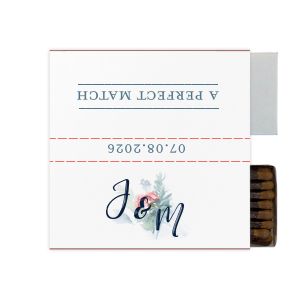 Our custom White Square Custom Photo Matchbox with Matte Stone Blue Ink Digital Print Colors and Matte Navy Ink Digital Print Colors are a must-have for your next event—whatever the celebration!