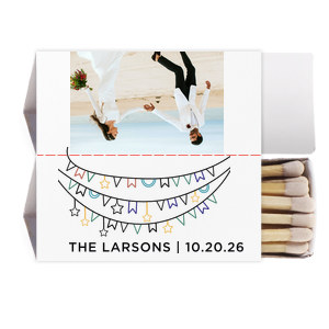 Our personalized White Classic Custom Photo Matchbox with Matte Black Ink Digital Print Colors and Matte Fuchsia Ink Digital Print Colors will add that special attention to detail that cannot be overlooked.