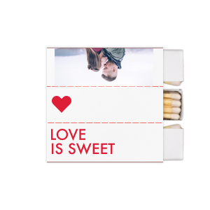 Custom White Lipstick Custom Photo Matchbox with Matte Lipstick Red Ink Digital Print Colors and Matte Fuchsia Ink Digital Print Colors has a Solid Heart graphic and is good for use in Wedding, Hearts, Anniversary themed parties and couldn't be more perfect. It's time to show off your impeccable taste.