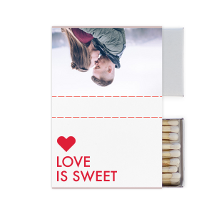 Custom White Lipstick Custom Photo Matchbox with Matte Lipstick Red Ink Digital Print Colors and Matte Fuchsia Ink Digital Print Colors has a Solid Heart graphic and is good for use in Wedding, Hearts, Anniversary themed parties and couldn't be more perfect. It's time to show off your impeccable taste.