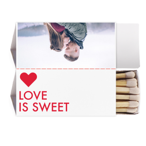 Custom White Lipstick Custom Photo Matchbox with Matte Lipstick Red Ink Digital Print Colors and Matte Fuchsia Ink Digital Print Colors has a Solid Heart graphic and is good for use in Wedding, Hearts, Anniversary themed parties and couldn't be more perfect. It's time to show off your impeccable taste.