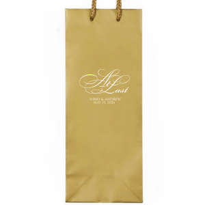 Our custom White Gift Bag with Satin French Blue Foil will look fabulous with your unique touch. Your guests will agree!