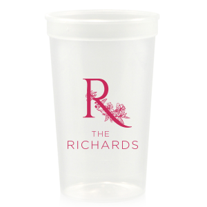 Custom Clear 32 oz Stadium Cup with Matte Fuchsia Ink will give your party the personalized touch every host desires.