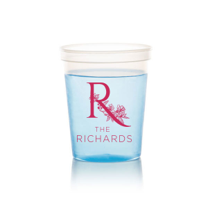Custom Clear 32 oz Stadium Cup with Matte Fuchsia Ink will give your party the personalized touch every host desires.