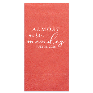 Custom Light Coral Cocktail Napkin with Shiny Merlot Foil will impress guests like no other. Make this party unforgettable.