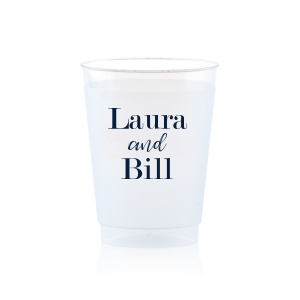Our personalized Frost Flex Cup with Matte Navy Ink Cup Ink Colors will give your party the personalized touch every host desires.