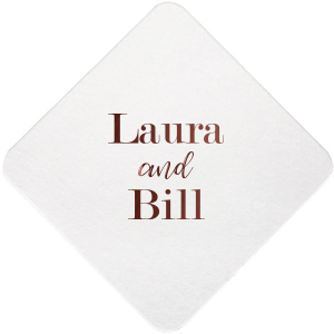 Our custom Eggshell Square Coaster with Shiny Merlot Foil will look fabulous with your unique touch. Your guests will agree!