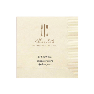 ForYourParty's personalized Matte Black Ink 12 oz Paper Hot Cup with Lid with Matte Black Ink Cup Ink Colors has a Place Setting graphic and is good for use in Food themed parties and will add that special attention to detail that cannot be overlooked.