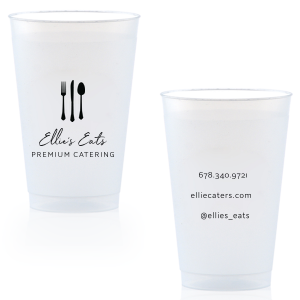 ForYourParty's personalized Matte Black Ink 12 oz Paper Hot Cup with Lid with Matte Black Ink Cup Ink Colors has a Place Setting graphic and is good for use in Food themed parties and will add that special attention to detail that cannot be overlooked.