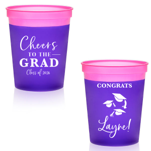 The Cheers To The Grad Cup features playful script of a customizable name and date paired with bold lettering and a cap-and-tassel illustration for a spirited, modern look. Grab it to raise a toast and make the milestone feel extra memorable. Just right for graduation parties and post-ceremony celebrations.