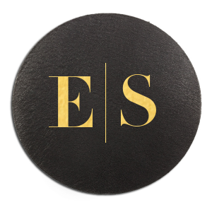 ForYourParty's chic Black Leather Leather Round Coaster with Shiny 18 Kt Gold Foil are a must-have for your next event—whatever the celebration!