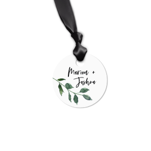 The ever-popular White Custom Photo Round Tag with Matte Black Ink Digital Print Colors will give your party the personalized touch every host desires.