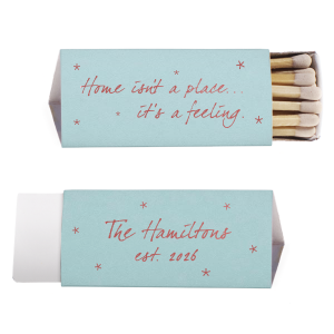 Our personalized Poptone Sky Blue Classic Matchbox with Shiny Rose Quartz Foil will give your party the personalized touch every host desires.