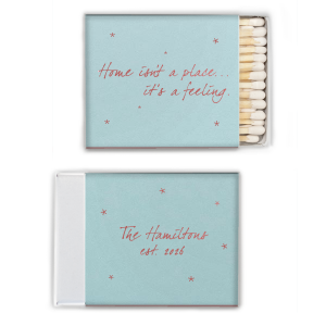 Our personalized Poptone Sky Blue Classic Matchbox with Shiny Rose Quartz Foil will give your party the personalized touch every host desires.
