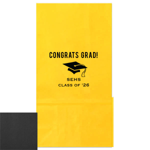 Our beautiful custom Navy Classic Gift Bag with Shiny 18 Kt Gold Foil has a Cap graphic and is good for use in Graduation themed parties and will look fabulous with your unique touch. Your guests will agree!