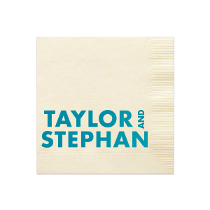 ForYourParty's elegant Ivory Guest Hand Towel with Satin Teal / Peacock Foil will impress guests like no other. Make this party unforgettable.