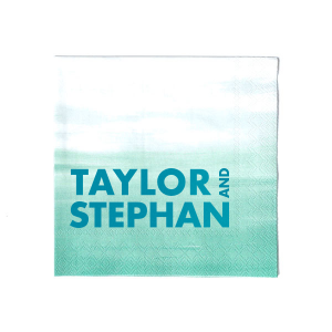 ForYourParty's elegant Ivory Guest Hand Towel with Satin Teal / Peacock Foil will impress guests like no other. Make this party unforgettable.