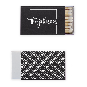 Our custom Natural Black 30 Strike Matchbook with Matte White Foil are a must-have for your next event—whatever the celebration!