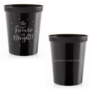 ForYourParty's elegant Black 16 oz Stadium Cup with Silver Ink Cup Ink Colors will make your guests swoon. Personalize your party's theme today.