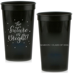 ForYourParty's elegant Black 16 oz Stadium Cup with Silver Ink Cup Ink Colors will make your guests swoon. Personalize your party's theme today.